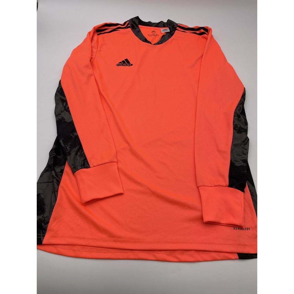 ADIDAS Long Sleeve Athletic Pullover Mens Size M Orange Black Light Weight
